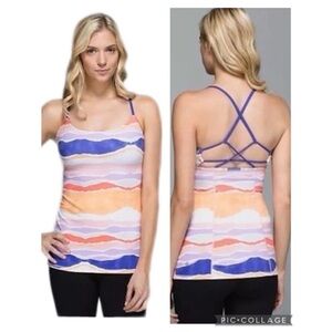 Lululemon Dancing Warrior Striped Strappy Athletic Tank